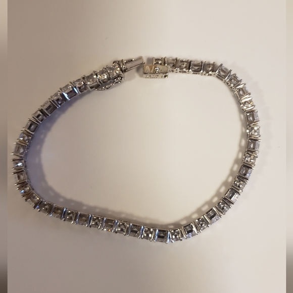 Tennis Bracelet 925 silver, platinum clad, Epiphany round brilliant, princess - Picture 6 of 9